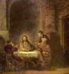 Христос в Эммаусе. Время создания: 1648. Размеры: 68 х 65 см.Город и место хранения картины:Париж, Лувр