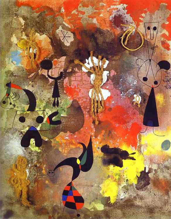 . 1950. Stedelijk Van Abbe Museum, . <br>  Painting. 1950. Oil, rope and Case-arti on canvas. Stedelijk Van Abbe Museum, Eindhoven, the Netherlands. <br> 99 x 76 cm 