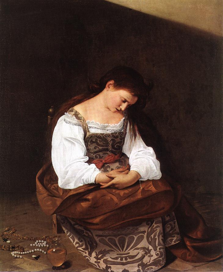  <br>  -,  <br> Magdalene. 1596-97. Oil on canvas, 122,5 x 98,5 cm. Galleria Doria-Pamphili, Rome. 